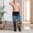 thumbnail image 3 of Cauagu Starry Sky Colorful Crocodile Mens Pajama Pants Sleep & Lounge Pants,PJ Bottoms with Pockets-Medium, 3 of 7