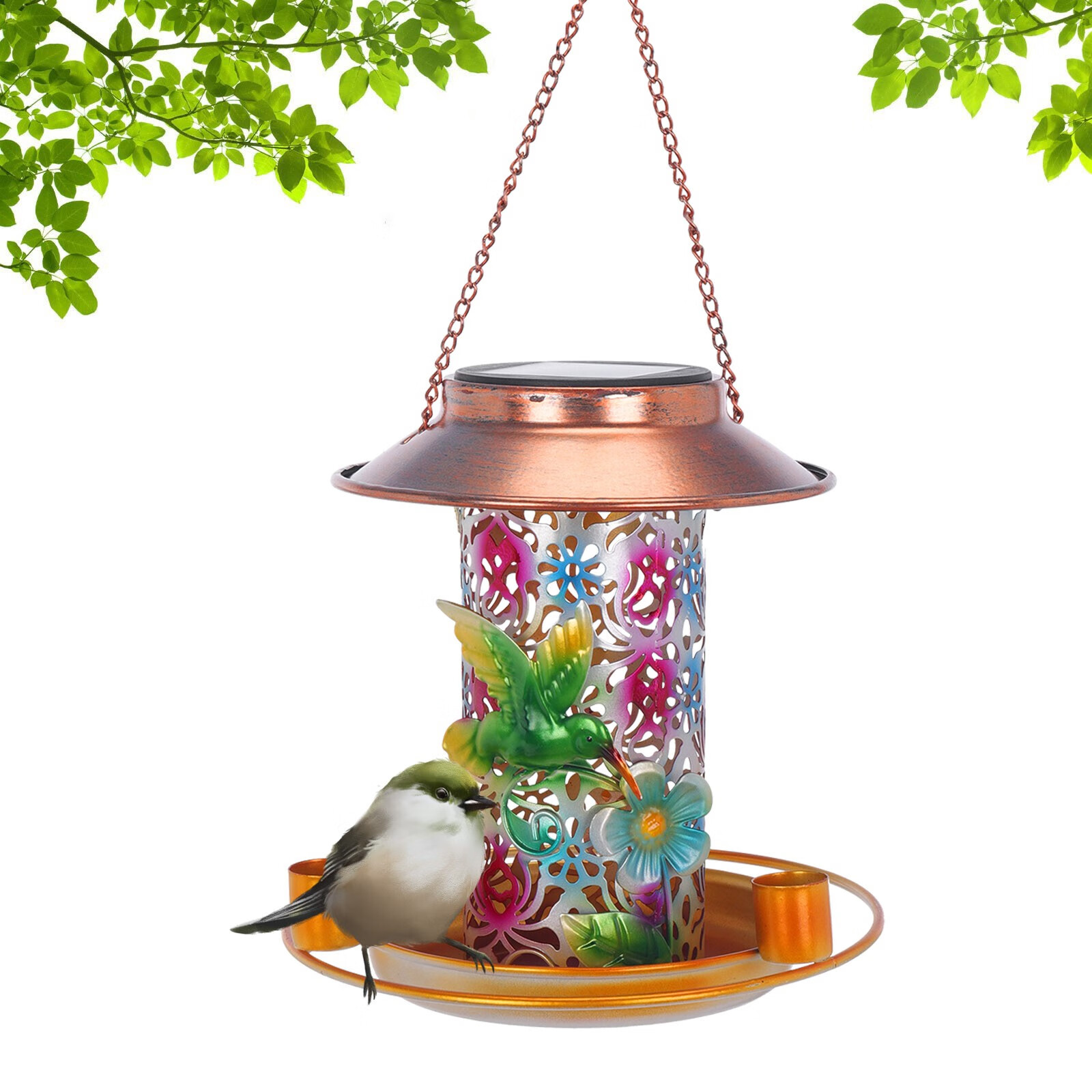 Squirrel for Bird Feeders Metal Solar Wild Feedersgifts Bird Feeder for