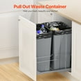 thumbnail image 2 of KFFKFF Pull-Out Trash Can, 50 QT x2 Double Under-Mount Kitchen Waste Containers, Durable Recycling Bin with Door Kit and Smooth Soft-Close Slides, Ideal for Cabinets, Sinks, and Under-Counter Spaces, 2 of 9