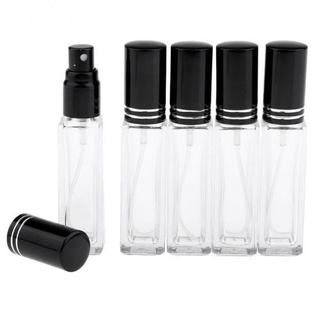 6x5x 8 ml Atomizador de perfume recargable Botella de pulverización vacía con franja 6 piezas