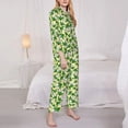 thumbnail image 3 of Rateoe Cartoon Frogs Pattern Womens Pajamas Set Long Sleeve Sleepwear Button Down Nightwear Soft Cotton Pj Lounge Sets-, 3 of 7