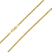 10K Yellow Gold 2MM Sparkle Rope Chain With Lobster Clasp - 22 Inch