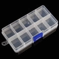 thumbnail image 3 of Large 10-grid Transparent Storage Box with Adjustable Partition Plastic Interlayer Storage Container Can Hold Paper Tape, 3 of 8