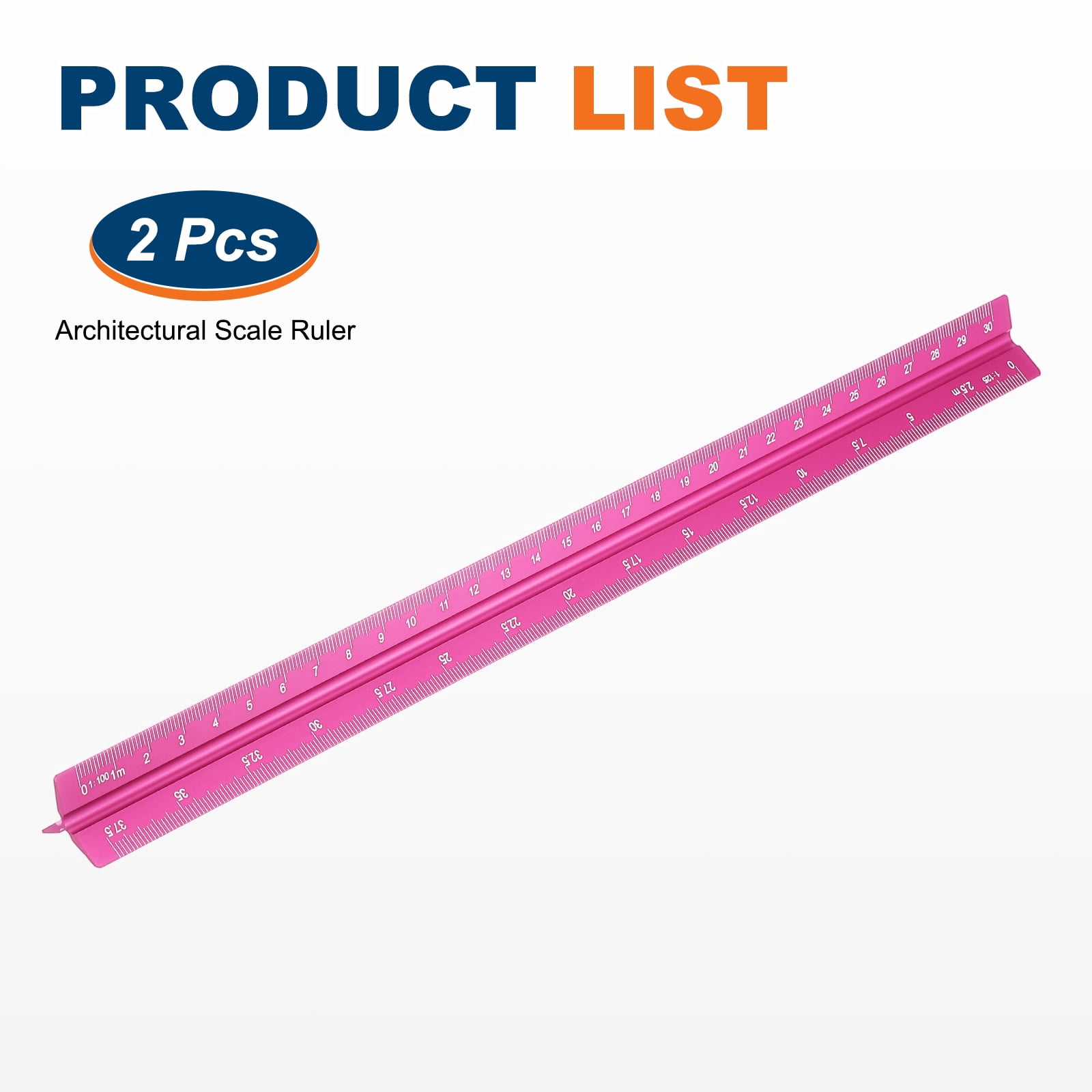 Uxcell Architectural Scale Ruler 7 Inch Metric Aluminum Alloy Triangular Drafting Ruler, Blue