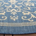 thumbnail image 3 of Safavieh Courtyard Nanda Botanical Indoor/Outdoor Area Rug, Blue/Natural, 5'3" x 5'3" Round, 3 of 12