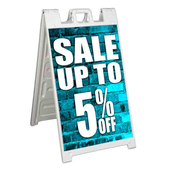 Sale Up To 5 Percent Off (24" X 36") Standard A-Frame Signicade, Includes Decal Applied To Stand