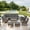 8PCS-Sectional & Rocking Chairs & Ottomans, variant on POCASSY 6 Piece Patio Sectional Set with Rocking Chairs, L-Shaped Sofa with Deep Seat and High Back Cushions, Pool Furniture All-Weather Brown Wicker and Beige Cushions – Perfect for Porch or Deck