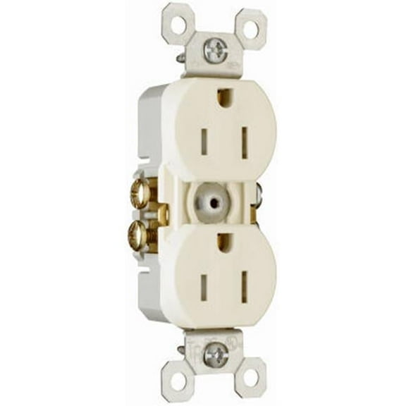 3232TRLACP8 15A 125V Tamper Resistant Grounded Duplex Outlet, Light Almond, 10 Pack