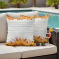thumbnail image 4 of Fall Pumpkin Outdoor Waterproof Pillow Covers, Thanksgiving Maple Leaf Wood Grain Farmhouse Decorative Square Throw Pillowcase Sofa Cushion Sham for Patio/Couch/Chair, 16"x16" 2 Pack, 4 of 8