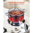 thumbnail image 3 of VEVOR Aluminum Stock Pot, 8-Quart Nonstick Ceramic Coated Pot with Glass Lid, PFOA-Free, PFAS-Free, Compatible with Gas Stoves, Induction Cooktops, Electric Stoves, for Soups, Stews, and Pasta, 3 of 9