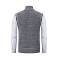 thumbnail image 4 of GrmtClth Vest for Men Fake Two Piece Full Zip Stand Collar Sleeveless Knit Layering Gilet with Side Pockets Fall Winter Business Casual Waistcoat Light Gray L, 4 of 4