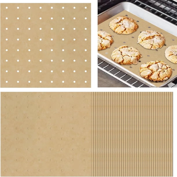 100 hojas de papel pergamino desechable para freidora de aire, papel pergamino rectangular antiadherente para hornear, compatible con freidoras de aire Ninja Foodi y hornos tostadores.