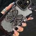 thumbnail image 4 of for iPhone 13 Bling Glitter Butterfly Case,Cute Sparkle Diamond Slim Plating Crystal Rhinestone Phone Cover for Women Girls Protective Camera Protection Bumper,Black, 4 of 15