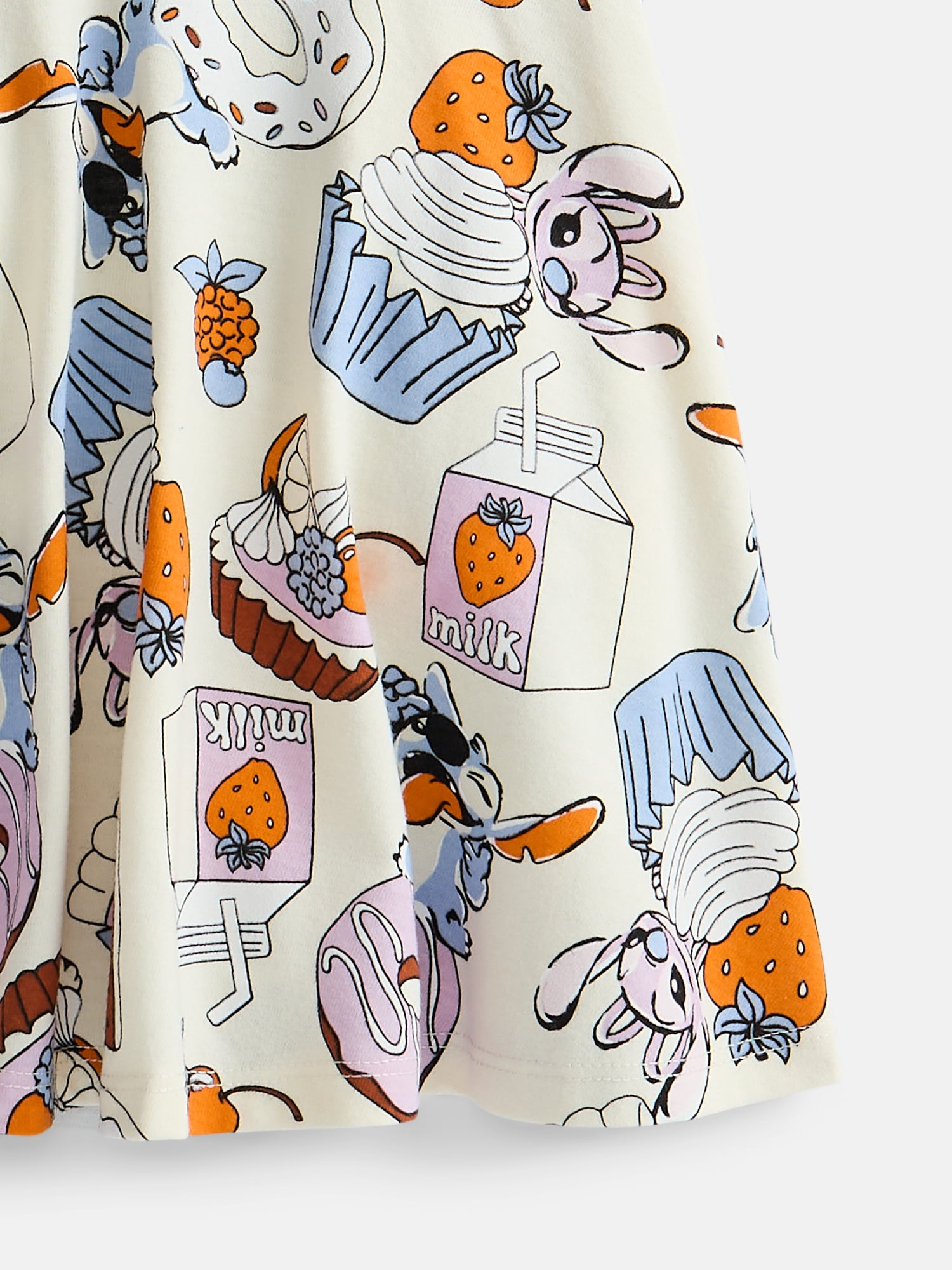 Stitch Girls Print Skater Dress with Short Sleeves, Sizes 4-12