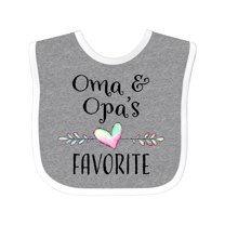 Inktastic Oma and Opa's Favorite- Heart Grandchild Boys or Girls Baby Bib