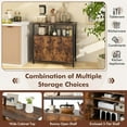 thumbnail image 5 of Buffet Cabinet, Industrial Storage Cabinet with Doors and Shelves, Wood Buffets & Sideboards, Farmhouse Coffee Bar, Rustic Console Table for Kitchen, Dining Living Room, Entryway, 5 of 9