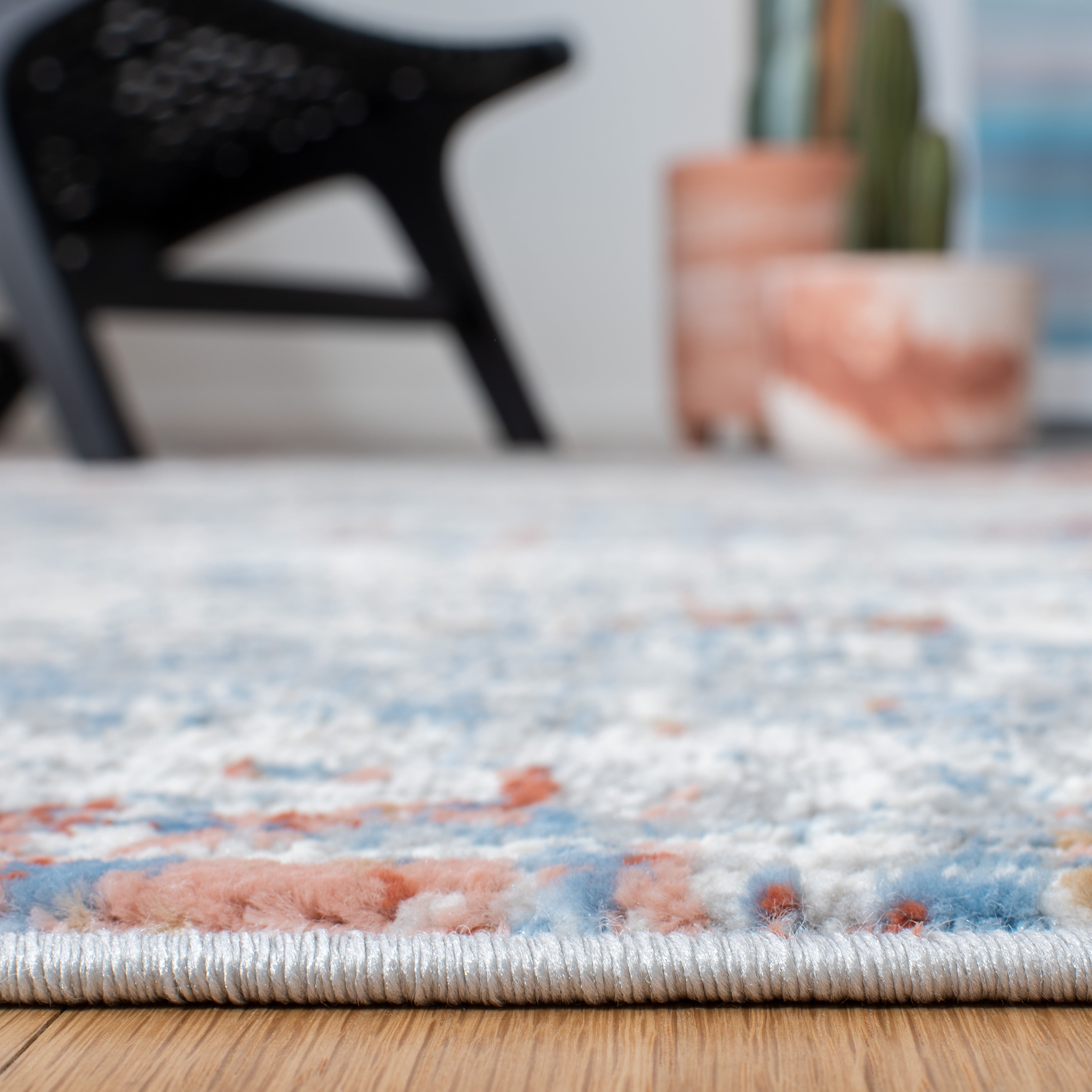 SAFAVIEH Amelia Topher Abstract Runner Rug, Ivory/Rust, 2'3" x 8'