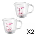 thumbnail image 1 of Tazas medidoras de café expreso,Taza medidora de café expreso con escala en el asa,Caños dobles Tazas de leche con jarra triple medidora,Vaso de vidrio transparente para mezclar café, 1 of 8
