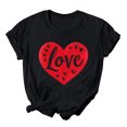 thumbnail image 2 of Valentines Tops for Women, Love Letter Print T Shirt, Women's Short Sleeve Tee Ladies Valentine's Day Printed Round Neck Short Sleeved T-Shirt Loose Casual Blouse Top, 2 of 5