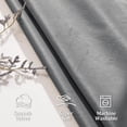 thumbnail image 4 of JIUZHEN Grey Velvet Curtains 96 inches for Living Room - Thermal Insulated Room Darkening Grommet Thick Velvet Window Drapes for Bedroom/Dining, Set of 2 with Tiebacks, W52 x L96, 4 of 9