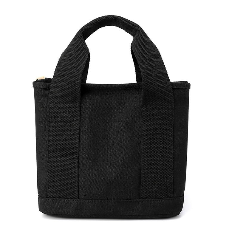 Large Capacity Canvas Handbag, Mini Tote Bag with Zipper