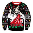 thumbnail image 3 of Suéter navideño de mal gusto para hombre y mujer, sudadera navideña con estampado 3D de perro, copo de nieve, campana, reno y Papá Noel para fiestas navideñas, 3 of 5