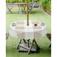 thumbnail image 4 of Outdoor Round Tablecloth with Umbrella Hole and Zipper, Beige Plaid Waterproof Table Cover, Spring Summer Farmhouse Buffalo Checkered Washable Patio Tablecloths for Party/Garden/Picnic, 60 inch, 4 of 6
