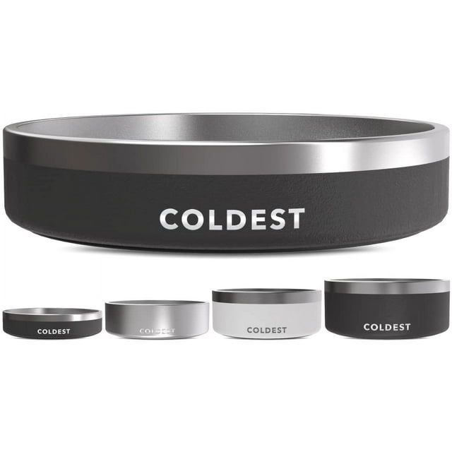 Cuenco para perros The Coldest Water de acero inoxidable, 620 ml, color negro