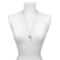thumbnail image 3 of Delight Jewelry Silvertone Skull and Crossbones with Red Crystals Everlasting Love Engraved Cross Zoey Necklace, 28", 3 of 4