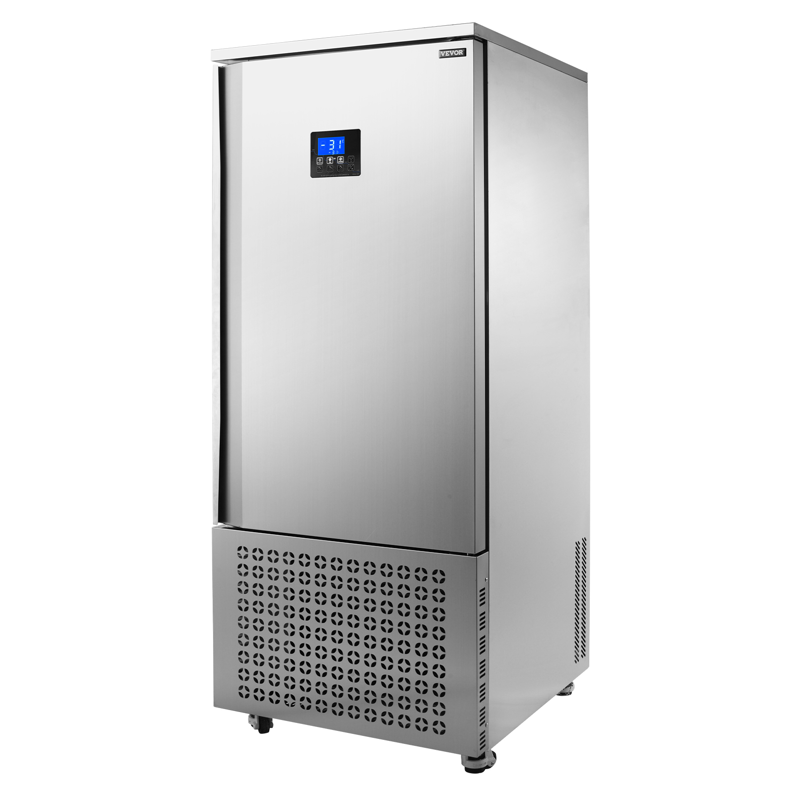 VEVOR Commercial Blast Freezer, 370 L / 13.1 Cu.ft Blast Chiller with 15 Trays, Blast Chiller Freezer Chest with 4 Freezing Modes, Stainless Steel Food Blast Freezer with Casters for Restaurant