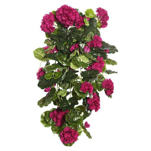 Purple Geranium Hanging Floral Bush - 29 in.