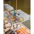 thumbnail image 2 of Fsddascl Blue Plaid Bunny Easter Outdoor Tablecloth - 54x54 Inch Square Dining Table Cover, Colorful Eggs Spring Floral Waterproof Outdoor Table Cloth with Umbrella Hole & Zipper for Picnic/Patio, 2 of 7