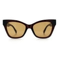 thumbnail image 3 of Womens Oversized Horn Rim Cat Eye Retro Fashion Plastic Sunglasses All Brown, 3 of 8