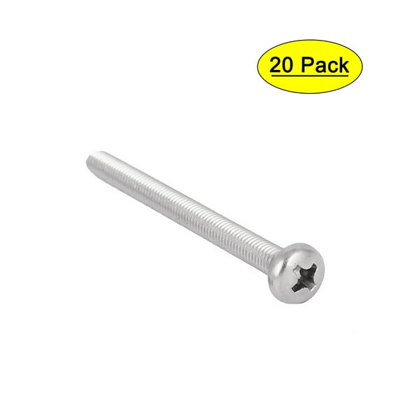 20 Pcs M4x45mm 316 Stainless Steel  Pan Head Machine Screws Fasteners