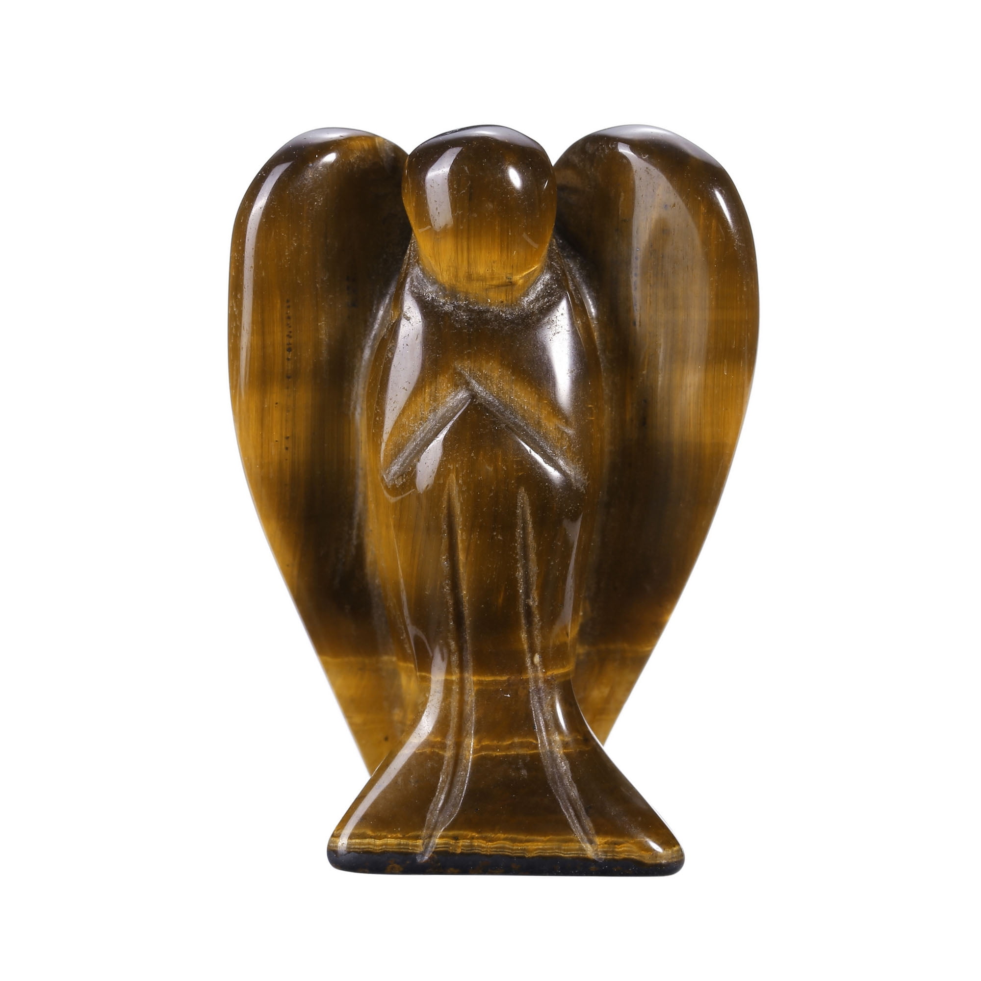 40mm Carved gemstone peace angel Crystal healing stone figurine 1.6" 