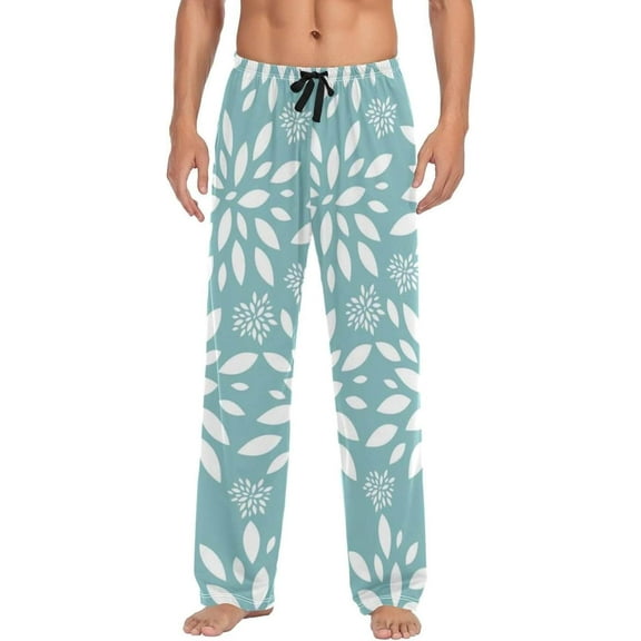 White Leaves Ghost Pajama Pants, Men's Lounge Pants Light with Drawstring and Pockets, Christmas New Year Birthday Father's Day Gifts, X-Large