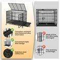 thumbnail image 3 of Accreate Ecape-Proof Dog Crate, Heavy Duty Metal Kennel with 3 Doors & Removable Tray, Locking Wheels for High Anxiety Large Medium Dogs, 3 of 8