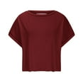 thumbnail image 6 of Chbgutlmr Workout Tops for Women Oversize Crewneck Short Sleeve Backless Athletic Gym Crop Running Tees, 6 of 8