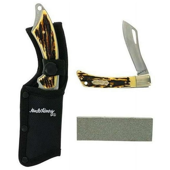 Pro-Cut SCH-1157955 2022 Schrade Uncle Henry Cleaver Fixed & Folder Tin with Sharpening Stone - 2 Piece