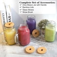 thumbnail image 3 of Vasos tipo mason jar de vidrio ANOTION de 700 ml con tapa y pajilla, 3 of 7