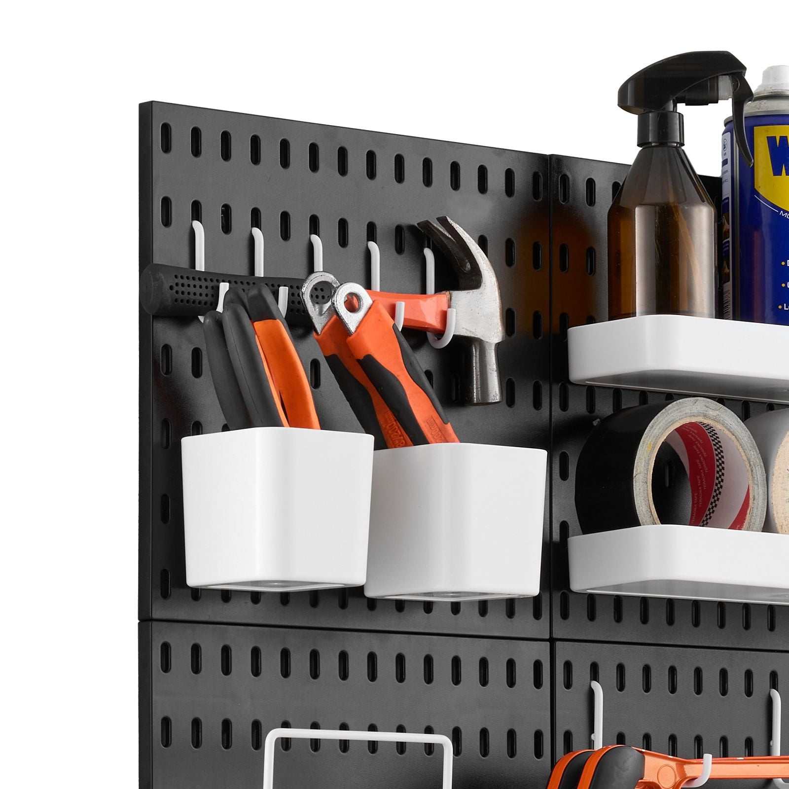 Pegboard Storage Kit 11 Inch Wall Board Organizer 20 lbs Capacity ABS/HIPS Modular for Kitchen Office Bedroom
