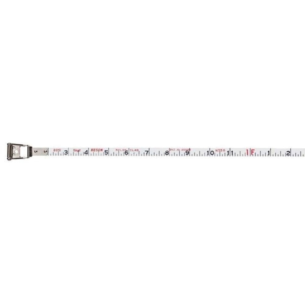 KESON LLC NR18100 Tape Measure, 100 ft L Blade, 3/8 in W Blade, Steel Blade, ABS Case, Gray Case