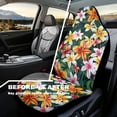 thumbnail image 4 of Uorisanigo Car Seat Covers Hawaiian Flowers Print Waterproof Front Seat Covers Removable Automotive Accessories Stretch Polyester Fabric Cover Universal for Auto Truck Van SUV 2 Pcs, 4 of 7