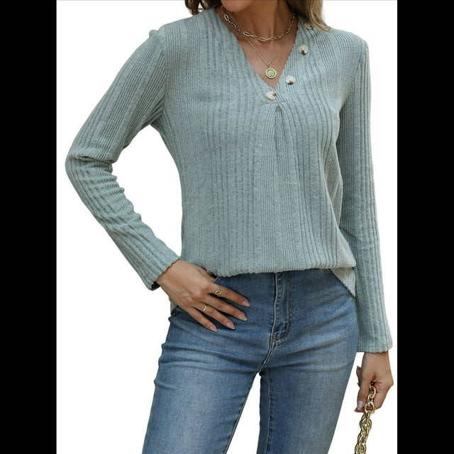 Camisas Elegantes de Textura para Mujer, de Algodón Básico con Rayas en las Axilas - Sudadera con Capucha Verde L