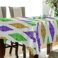 thumbnail image 3 of Coolnut Mardi Gras Rectangle Tablecloth, Spill-Proof Polyester Table Cloth, Table Cover for Kitchen Dining Picnic Holiday Party Decoration, 60"x60", 3 of 7