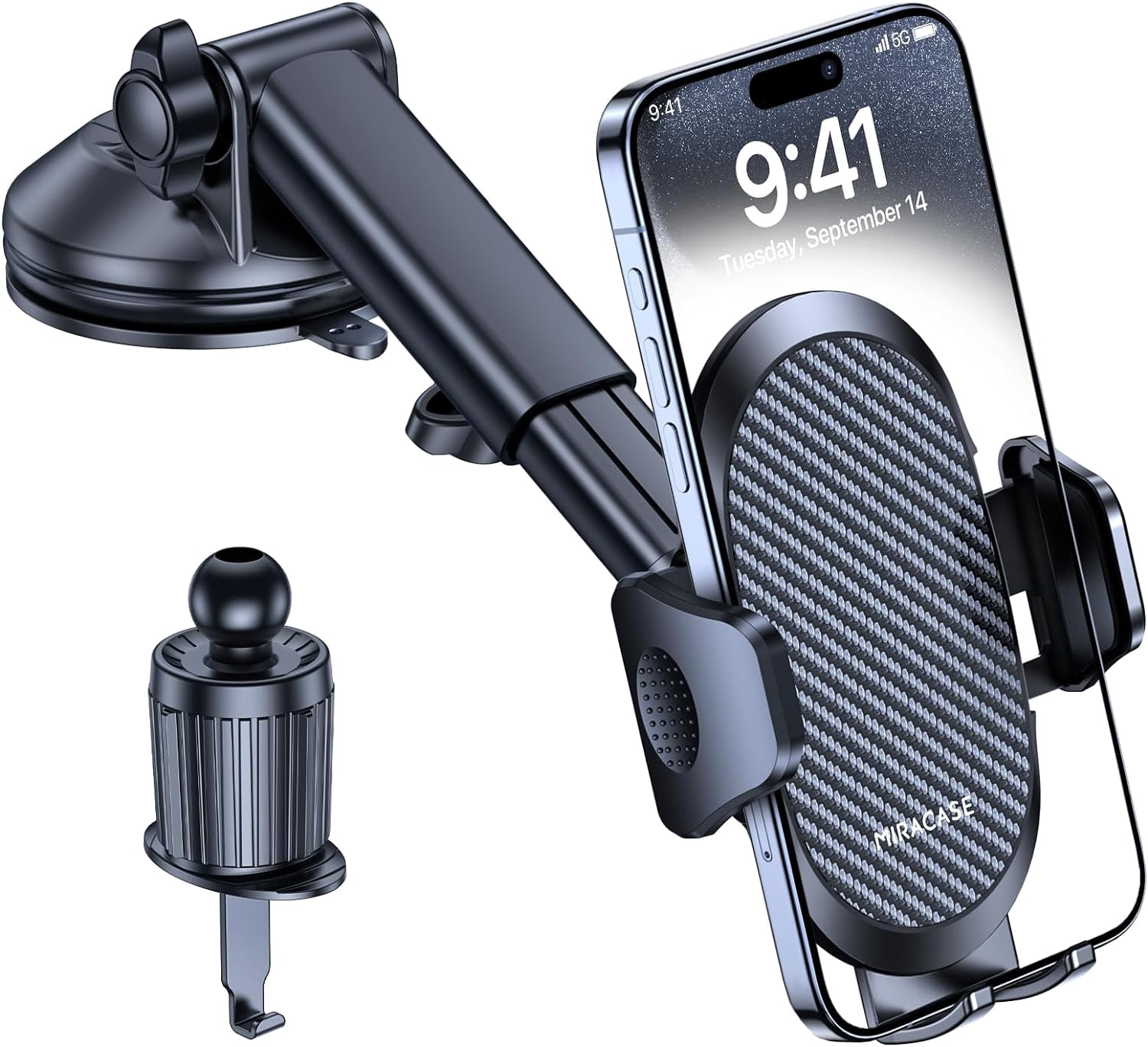 YSTINNG 3-in-1 Cell Phone Holders for Your Car, Universal Car Phone Holder Mount for Dashboard Air Vent Windshield C311-6361