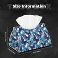 thumbnail image 6 of Goofa Blue and White Butterflies Pattern Triangle Square Tissue Box Cover, Modern PVC Leathe Facial Paper Holder,Decorative Holder/Organizer for Bathroom Vanity Countertop, 6 of 9