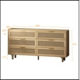 thumbnail image 2 of 59.06"6-Drawers Rattan Storage Cabinet Rattan Drawer,for Bedroom,Living Room, Natural, 2 of 8
