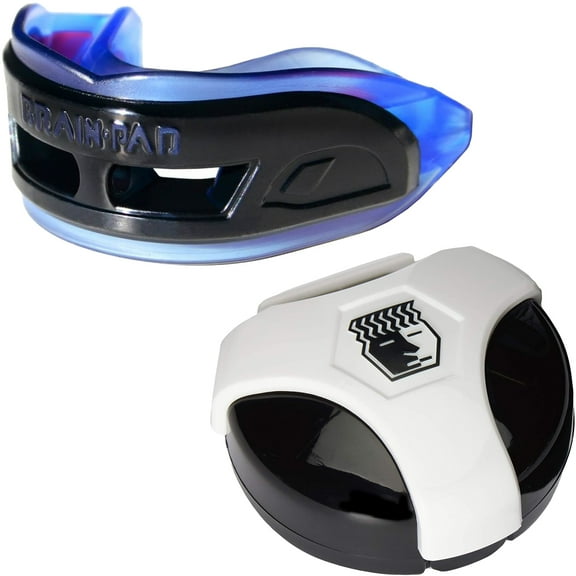 Brain Pad 3XS Professional Mouthguard with Case-Blue/Black