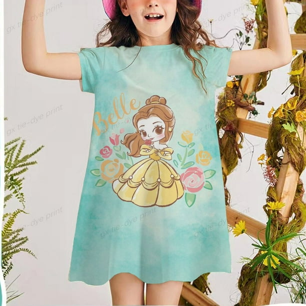 Enfants filles v tements robes d t 2022 nouveau Disney Jasmine Princes enfants robes de fleurs pour 2 12 ans enfant en bas ge robe nouveau